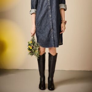 Jack Rogers Adaline Black Leather Riding Boots New!